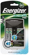 Pikkukuva 1 / 2: Energizer NiMH akkulaturi AA / AAA | 1.2 V DC | 4x AA/HR6 2000 mAh | Euro / Tyyppi-C (CEE 7/16) | Akun tyyppi: AA | Musta