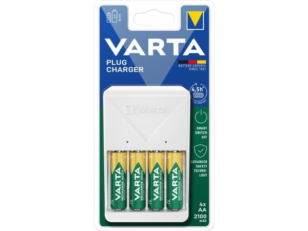 Varta 57657 101 451, Nikkelimetallihybridi (NiMH), Oikosulku, 4 kpl, Sisältää paristot