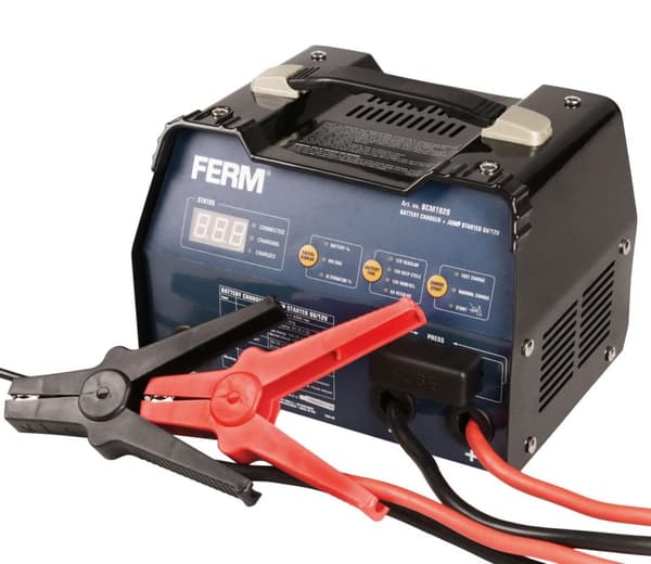 FERM BCM1020 Batterioplader med pulsopladning og starthjælp - 6V/12V