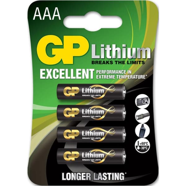 GP Batterier Gp Batteri Primær Lithium Aaa A4