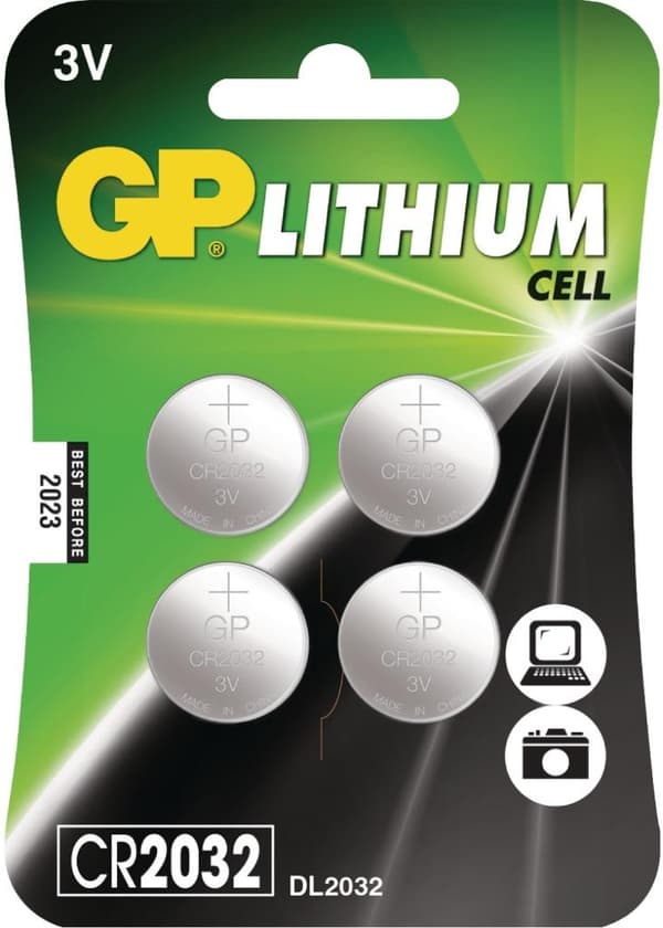 GP GP-CR2032/C4 Lithium-knapcellebatteri Cr2032 3 V Blisterkort