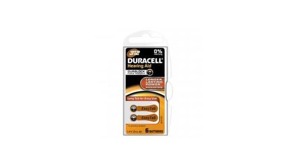 Duracell DA312 kuulolaitteiden paristot 6 kpl