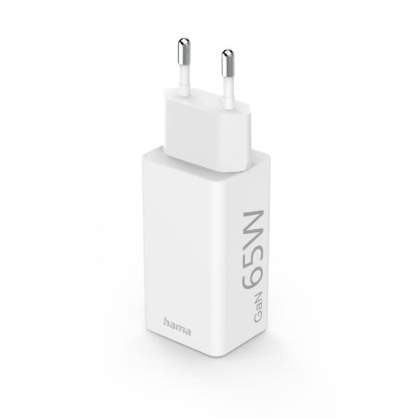 Hama pikalaturi GaN 1x USB-C PD 1x USB-A QC minilaturi 65 W valkoinen