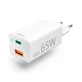 Pikkukuva 1 / 5: Hama pikalaturi GaN 1x USB-C PD 1x USB-A QC minilaturi 65 W valkoinen