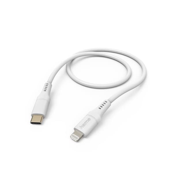 Hama Laddkabel Flexibel USB-C - Lightning 1,5 M Silikon Vit
