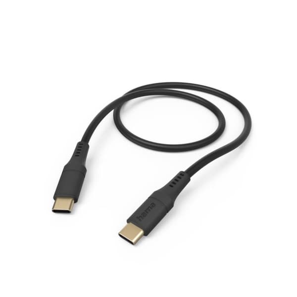 Hama Laddkabel Flexibel USB-C - USB-C 1,5 M Silikon Svart