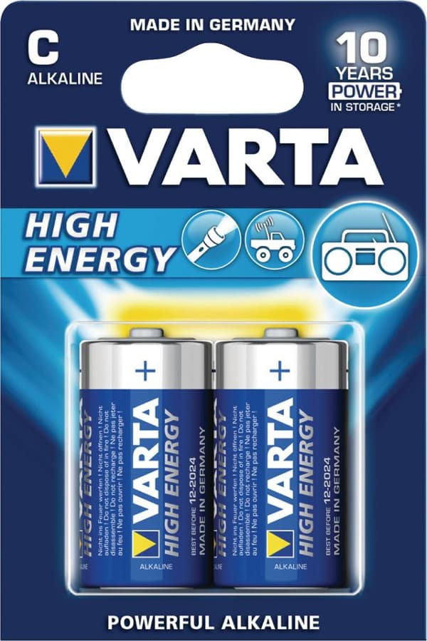 Varta 4914/2b Batteri Alkaline C/lr14 1,5 V High Energy 10 blærer