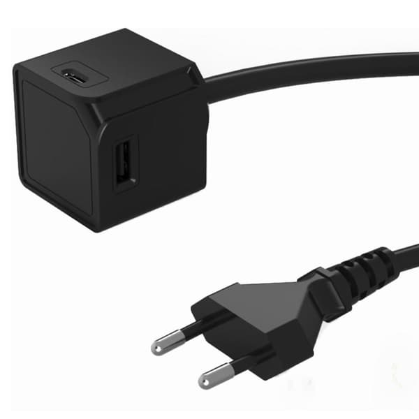 Powercube Usbcube Extended Usb A og C Sort