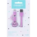 Miniatyrbillede 2 af 3: Kangaro K-58191006 Dresz 2-i-1 mikro-USB-opladerkabel + stiftlæber Pink