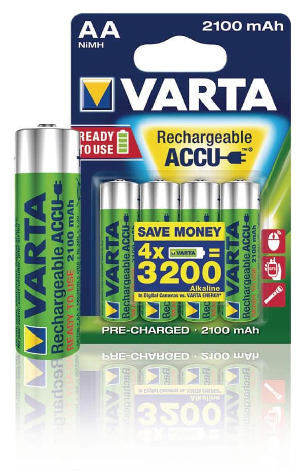 Varta VARTA-56706B Genopladeligt Nimh-batteri AA 1,2 V DC 2100 Mah 4 Blisterkort