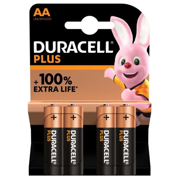 Duracell Alka Plus 100% AA X4