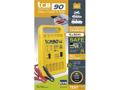 GYS TCB 90, Vekselstrøm, 120 W, 2 A, 12 V, 230 V, IP20