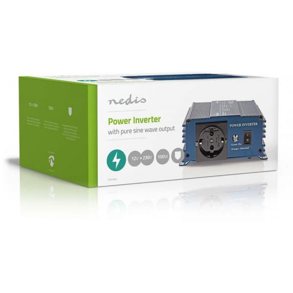 Nedis 150 W sinusbølgeinverter 12 V DC - 230 V AC