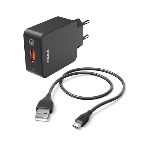 Oplader Micro-USB 220V Sort 1,5m Sort