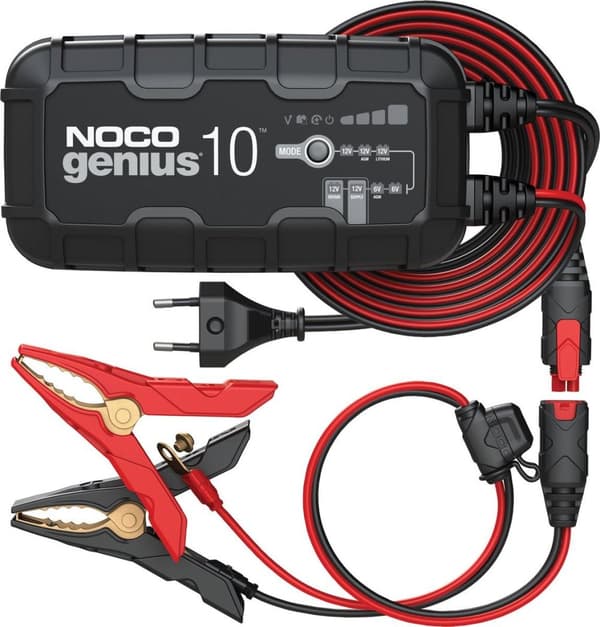 NOCO GENIUS10 EU 10A batterioplader til 6V/12V batterier med vedligeholdelses- og afsvovlingsfunktion
