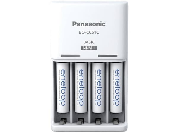 Panasonic eneloop Basic BQ-CC51 - Batterilader - plastic free - (for 4xAA/AAA) 4 x AAA - NiMH - 800 mAh (Europlug)