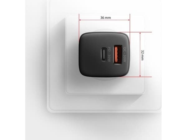 AXAGON ACU-PQ30 Laturi QC3.0, 4.0/AFC/FCP/PPS/Apple + PD USB-C, 30W - musta