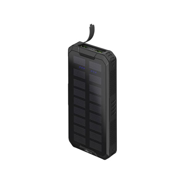 Goobay Powerbank aurinkokennoenergialla 20 000 mAh musta