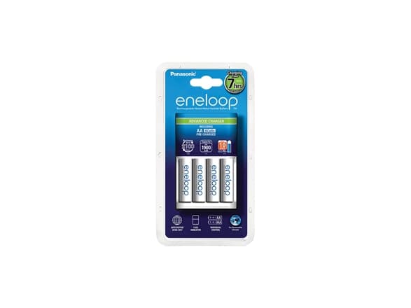 Panasonic eneloop Advanced K-KJ17MCC40E - 6 - 7 tunnin akkulaturi - (4xAA/AAA:lle) 4 x AA-tyyppi - NiMH - 1900 mAh - 300 mA - valkoinen - Eurooppa -