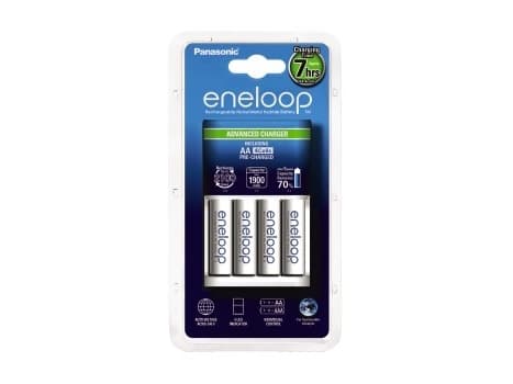 Panasonic eneloop Advanced K-KJ17MCC40E - 6 - 7 tunnin akkulaturi - (4xAA/AAA:lle) 4 x AA-tyyppi - NiMH - 1900 mAh - 300 mA - valkoinen - Eurooppa -