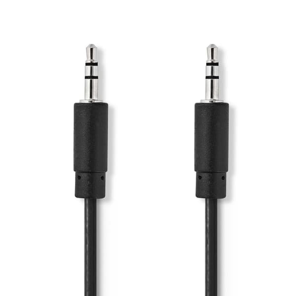 Nedis Stereoljudkabel | 3.5 mm Hane | 3.5 mm Hane | Nickelplaterad | 5.00 m | Rund | Svart | Låda