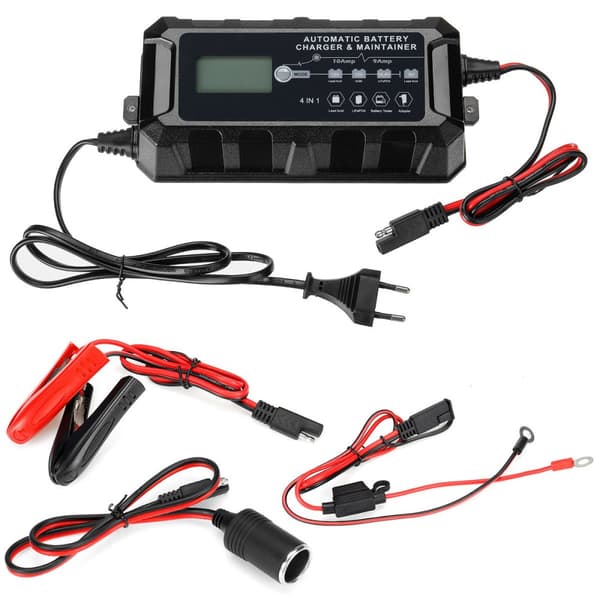 5-i-1 bilbatterioplader batterioplader Smart biloplader 12V LCD skærmoplader til blysyre