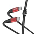 Miniatyrbild 1 av 2: Hama Laddkabel Extreme USB-C - USB-C 1,5 M Nylon Svart/röd