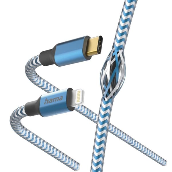 Hama Ladekabel Reflekterende USB-C - Lyn 1,5 M Nylon Blå