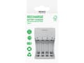 Miniatyrbilde 3 av 4: DELTACO Ultimate - Batterilader - (for 4xAA/AAA) - 4 x batterier lader - hvit