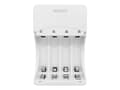Miniatyrbilde 2 av 4: DELTACO Ultimate - Batterilader - (for 4xAA/AAA) - 4 x batterier lader - hvit