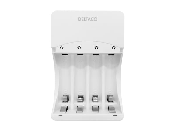 DELTACO Ultimate - Batterilader - (for 4xAA/AAA) - 4 x batterier lader - hvit