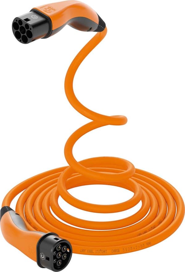 LAPP MOBILITY HELIX® laddkabel typ 2, upp till 22 kW, 5 m, orange (61798)