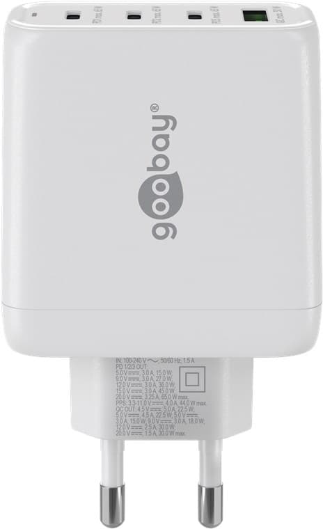 USB-C™ PD GaN moniporttinen pikalaturi (68 W) valkoinen