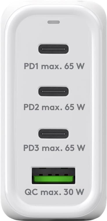 USB-C™ PD GaN moniporttinen pikalaturi (68 W) valkoinen