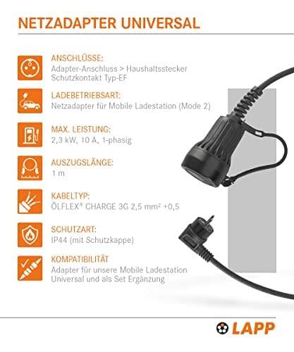 LAPP MOBILITY suojakosketin yleislataussovitin, jopa 2,3 kW (64708)