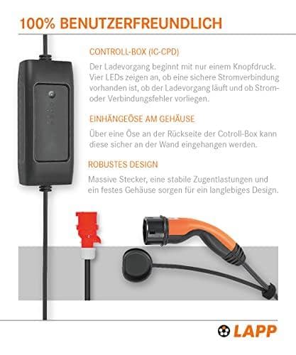 LAPP MOBILITY Mobil ladestation Basic, Type 2, CEE, op til 11 kW, 6 m (64695)