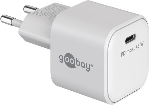 USB-C™ PD GaN -pikalaturi Nano (45 W) valkoinen
