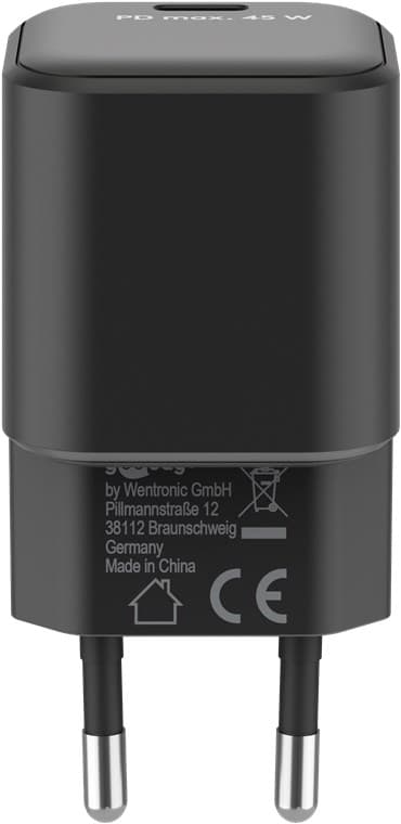 USB-C™ PD GaN hurtiglader Nano (45 W) svart