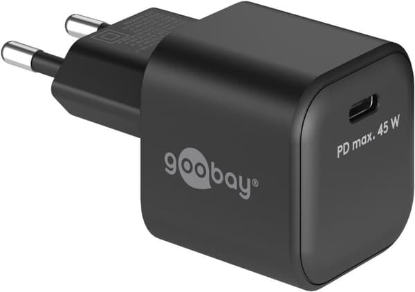USB-C™ PD GaN hurtiglader Nano (45 W) svart