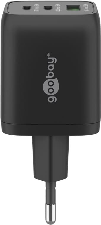USB-C™ PD GaN multiport hurtiglader Nano (65 W) svart