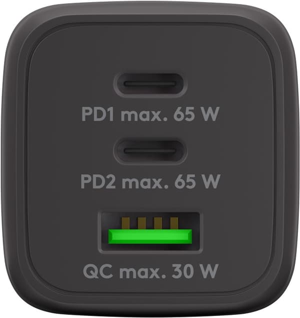 USB-C™ PD GaN multiport hurtiglader Nano (65 W) svart