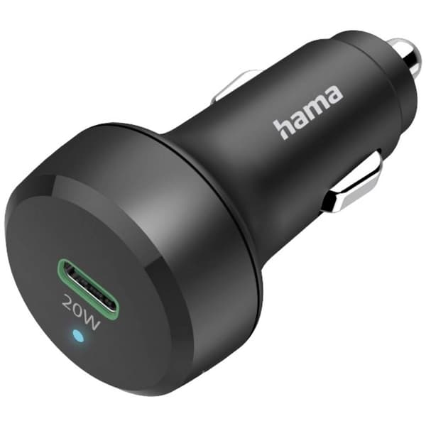Hama Car Charger 20W USB-laddare 20 W Personbil, Lastbil Utgångsström max. 3000 mA 1x USB-C® Antal utgångar: 1 x Svart