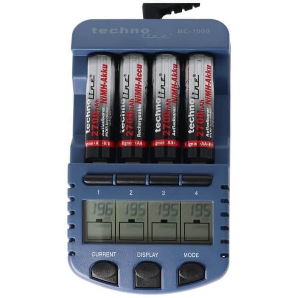 BC1000 snabbladdare med LCD-display, urladdningsfunktion, uppladdningsbart batteri