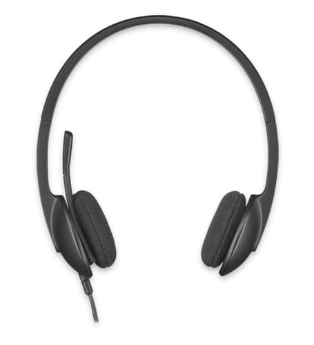 Logitech H340 USB Computer Headset Øretelefoner Kablet pandebånd Office/Call Center Sort (981-000507)