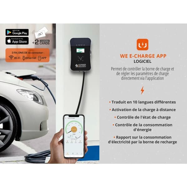 KS X32/3 laddstation för elfordon, uteffekt 22 kW, Typ 2, märkström 32A, spänning 400 V