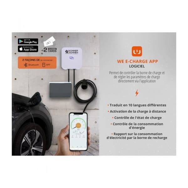 Laddstation för elfordon KS P16/3, effekt 11 kW, Typ 2, märkström 16A, spänning 400 V, kabel 5 m