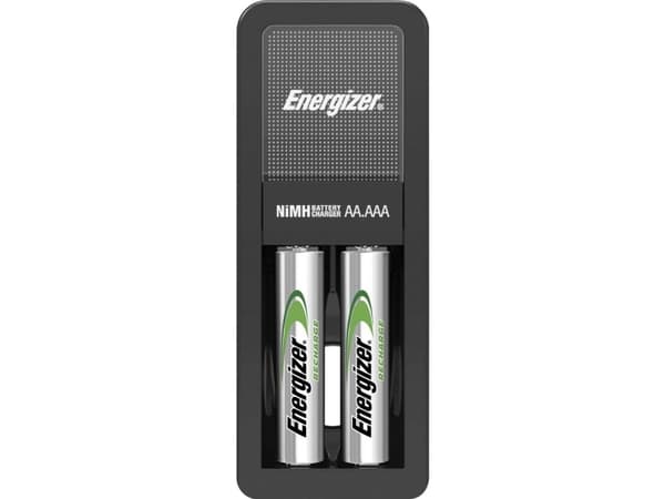 Energizer Mini Charger, Nikkelimetallihybridi (NiMH), Ylivaraus, AA, AAA, 2 kpl, Sisältää paristot