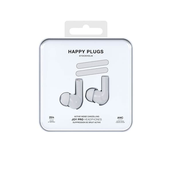 Happy Plugs Kuuloke Joy Pro In-Ear ANC Valkoinen