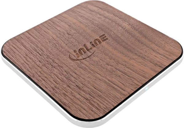 InLine® Qi træopladning, trådløs hurtigoplader, oplad smartphone trådløst, 5/7,5/10W/15W, Type-C (33393X)