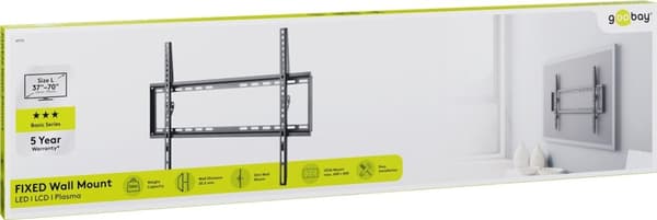 Goobay TV vægbeslag Basic FIXED (L) til tv-apparater fra 37 til 70 tommer (94-178 cm) op til 35 kg